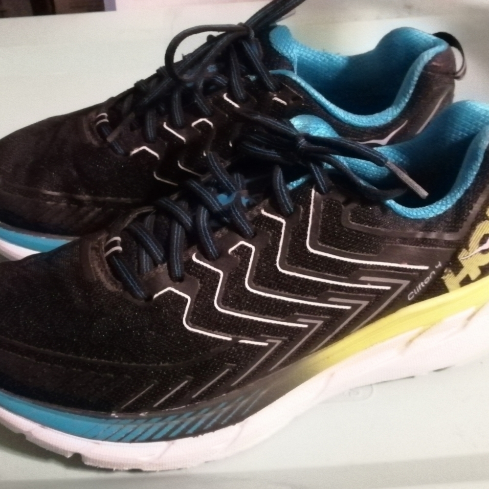 Black, Blue, Yellow Hoka Shoes
